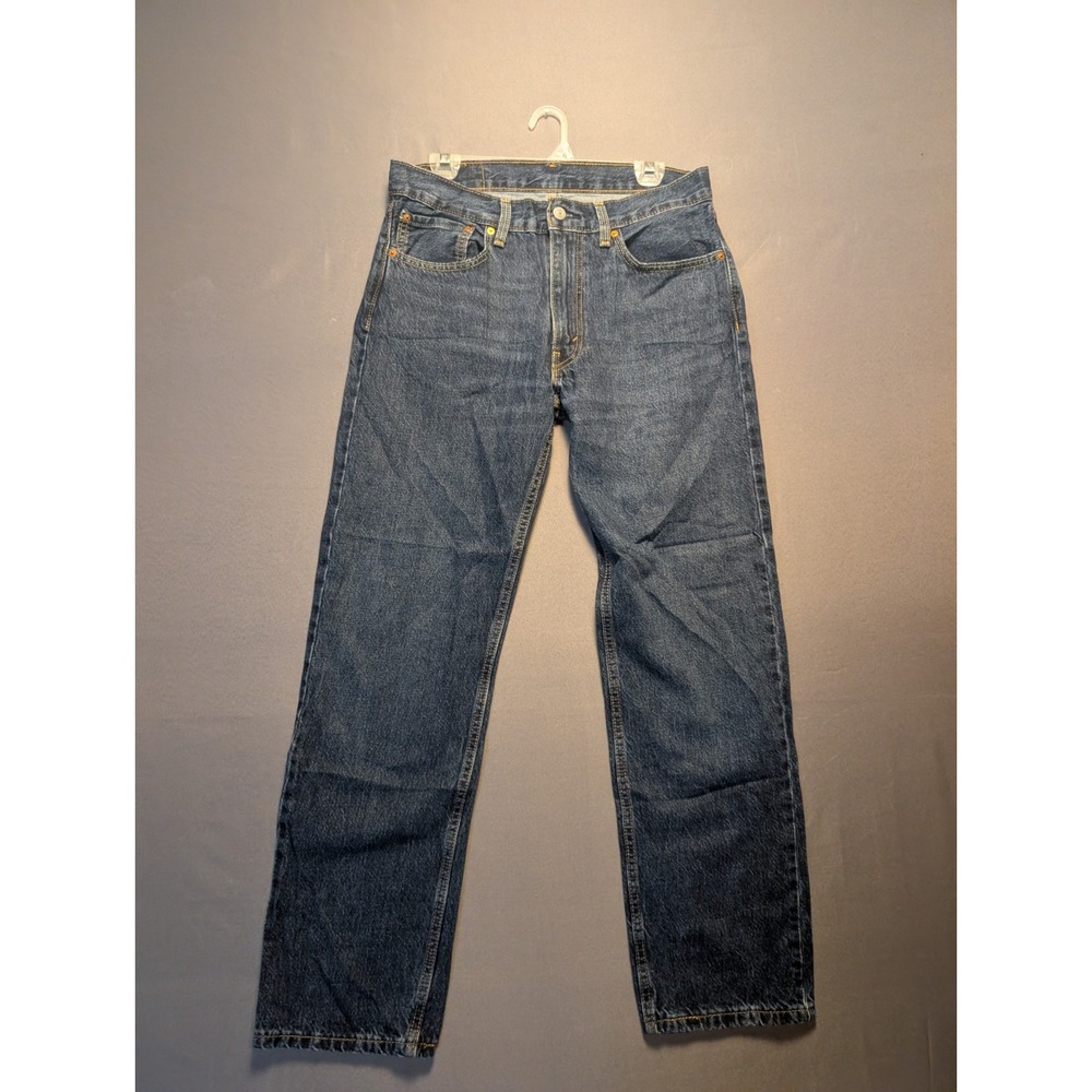 Levi's 555 Jeans Mens 32x34 Blue Denim Dark Wash Red Tab Streetwear Straight Leg